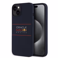 Coque pour iPhone 15 - Red Bull Racing Silicone Logo centré horizontal MagSafe (RBHMP15S24SIHSRV) - Marine