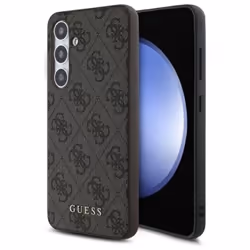 Coque Guess 4G Metal Gold Logo pour Samsung Galaxy S24 FE (marron)