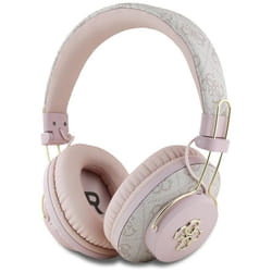 Casque Bluetooth supra-auriculaire sans fil Guess Metal 4G Logo ENC (rose)