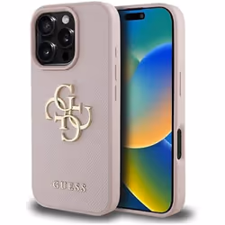 Coque - CG MOBILE - iPhone 16 Pro - Éco-cuir - Compatible MagSafe - Logo Guess