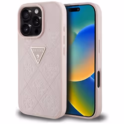 Coque - Guess - Hot Stamp 4G - iPhone 16 Pro - Rose - Protection chocs et rayures