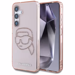 Coque téléphone - KARL LAGERFELD - Samsung Galaxy S25 - Rose - Logo avec strass - Protection anti-rayures
