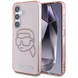 Coque téléphone - KARL LAGERFELD - Samsung Galaxy S25 - Rose - Logo avec strass - Protection anti-rayures