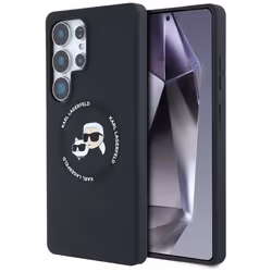 Coque MagSafe en silicone Karl Lagerfeld pour Samsung Galaxy S25 Ultra (Noir)