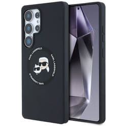 Coque MagSafe en silicone Karl Lagerfeld pour Samsung Galaxy S25 Ultra (Noir)