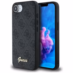 Coque Guess 4G avec logo MagSafe pour iPhone 16e (noir)