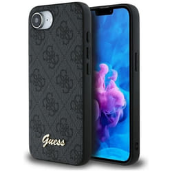 Coque Guess 4G avec logo MagSafe pour iPhone 16e (noir)