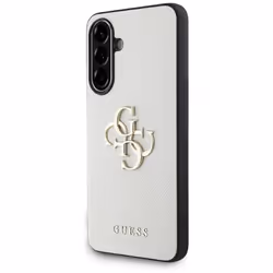 Coque Guess Grained Big 4G Logo Small Classic Logo pour Samsung Galaxy A56 5G (beige)