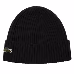 Bonnet côtelée avec logo TU Noir