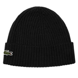 Bonnet côtelée avec logo TU Noir