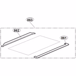 Profil arrière clayette ( repère 862 ) pour Réfrigérateur, congélateur BEKO, ALTUS, OCEANIC, DOMEOS Dimensions : 540 mm Soit  ...