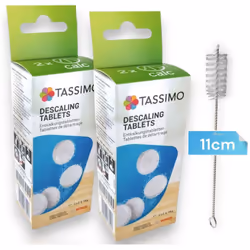 8 pastilles détartrantes TASSIMO d'origine avec brosse de nettoyage
