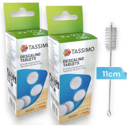 8 pastilles détartrantes tassimo d'origine avec brosse de nettoyage