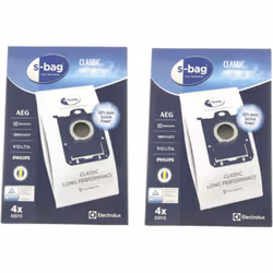 Lot de 2 boites de 4 sacs S-BAG Ultra Long Performance ULTRAONE d'origine pour Aspirateur ELECTROLUX, TORNADO 1181340017 Appa ...