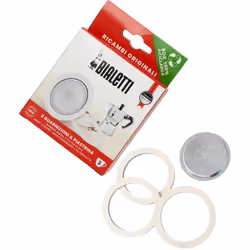 Kit 3 joints et plaque 2 tasses MOKA d'origine pour Cafetière, Expresso BIALETTI 0800002, 0800032 Appareils compatibles : BB4 ...