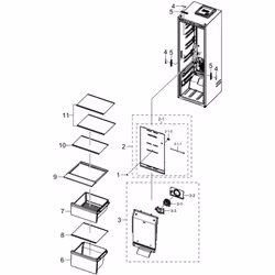 Clayette supérieure pour Réfrigérateur, congélateur SAMSUNG Dimensions : 495 x 356 mm DA97-17517H Appareils compatibles : [FR ...