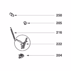 Ressort repère 216 pour Four, cuisinière BRANDT, VEDETTE, DE DIETRICH, THOMSON, SCHOLTES, MASTERCOOK, SAUTER, CYLINDA, FAGOR, ...