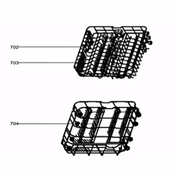 Panier inférieur pour Lave-vaisselle OCEANIC, PROLINE 1062366, 34422325 Appareils compatibles : [LAVE-VAISSELLE OCEANIC: ] OC ...