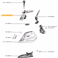 Avant de poignée avec pompe pour Centrale vapeur ROWENTA SS-1110031677, SS-1810031677 Appareils compatibles : [CENTRALE VAPEU ...