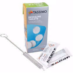 Lot de 4 pastilles détartrantes avec brosse de nettoyage pour Cafetière, Expresso BOSCH, DELONGHI, KIMBO 00311530 Appareils c ...