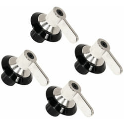 Smeg - Lot de 4 boutons de commande noir/inox d'origine (694975086, 694971699) Four, cuisinière