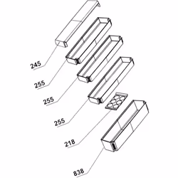 Balconnet bouteilles (repère n°838) pour Réfrigérateur, congélateur BEKO Dimensions : 495X120X97 mm 4666200200 Appareils comp ...