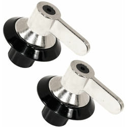 Lot de 2 boutons de commande noir/inox d'origine (694975086) Four, cuisinière Smeg