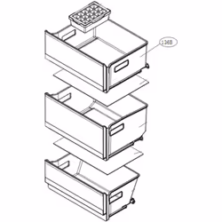 Tiroir supérieur (partie congélateur) repère 136B pour Réfrigérateur, congélateur LG AJP75654506 Appareils compatibles : [FRI ...