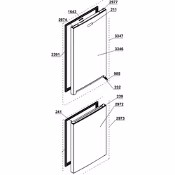 Joint de porte (partie réfrigèrateur) pour Réfrigérateur, congélateur BEKO 4633085900, 4633085700 Appareils compatibles : [FR ...