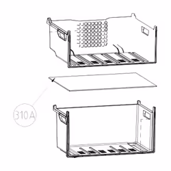 Clayette, étagère verre repère 310A pour Réfrigérateur, congélateur BEKO Dimensions: 402,5X216 mm 5770720800 Appareils compat ...
