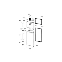 Joint de porte (partie réfrigérateur) repère 251 (5928102400) Réfrigérateur, congélateur Beko grundig