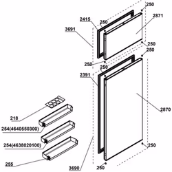 Joint de porte (partie réfrigérateur) repère 2391 pour Réfrigérateur, congélateur BEKO, ALTUS 4663521300 Appareils compatible ...