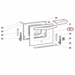 Vitre extérieure (repère 22) pour four, cuisinière INDESIT Dimensions: 494X413 mm C00143446, 482000081991 Appareils compatibl ...