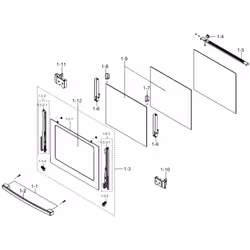 Description générale Porte complète d'origine pour four et cuisinière SAMSUNG, modèle DG94-00076Y. Remplacez facilement votre ...