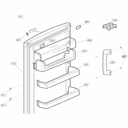 Balconnet supérieur (repère 207) pour réfrigérateur, congélateur BEKO Dimensions: 438X93X93 mm 4807160300 Appareils compatibl ...