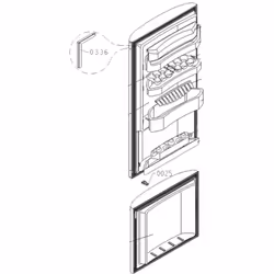 Joint de porte (partie réfrigérateur) repère 0336 pour Réfrigérateur, congélateur GORENJE, SIBIR 406644 Appareils compatibles ...