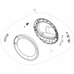 Porte complète (repère 10) pour Sèche-linge BEKO 2984780100 Appareils compatibles : [SÈCHE-LINGE BEKO: ] DM7412GA0W, SLBF94W0 ...