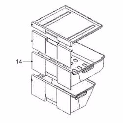 Tiroir central pour Réfrigérateur, congélateur FAR, SABA 580C81 Appareils compatibles : [FRIGO, RÉFRIGÉRATEUR, CONGÉLATEUR SA ...
