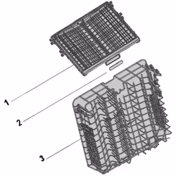 Panier supérieur complet repère 3 pour Lave-vaisselle THOMSON 1063041, 34421371 Appareils compatibles : [LAVE-VAISSELLE THOMS ...
