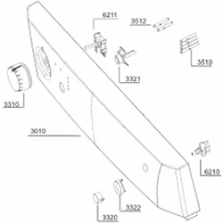 Bouton (repère 3321) pour lave-vaisselle BEKO 1742141600 Appareils compatibles : [LAVE-VAISSELLE BEKO: ] DFN1534S, DFN240S, D ...