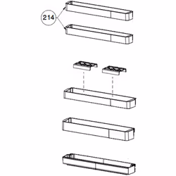 Balconnet de porte repère 214 pour Réfrigérateur, congélateur BEKO Dimensions : 562X830X580 mm 5734680200 Appareils compatibl ...