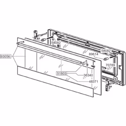Vitre de porte intermédiaire (repère 93056) pour Four, cuisinière SMEG Dimensions : 624X231 mm 772533074 Appareils compatible ...