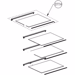 Clayette en verre d'origine (repère 37TH) pour Réfrigérateur, congélateur BEKO 5910550100 Appareils compatibles : [FRIGO, RÉF ...