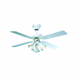 Le ventilateur de plafond réversible FARELEK MALDIVES est doté de 4 pales laquées blanc et d'un éclairage a 3 spots de 60 W E ...