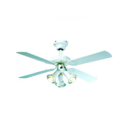 Sans Marque - Ventilateur de Plafond - Plafonnier réversible farelek maldives - ø 107 cm, 4 pales laquées blanc + éclairage 3 spots 60 w E14