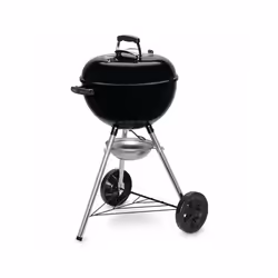Barbecue a charbon 47 cm avec cuve et couvercle en acier émaillé garantis 10 ans. Poignées en nylon renforcées a la fibre de ...