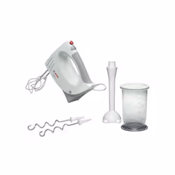 Le batteur et mixeur plongeant BOSCH MFQ3540 est doté d'une puissance de 450W et de 5 vitesses avec fonction impulsion. Il es ...
