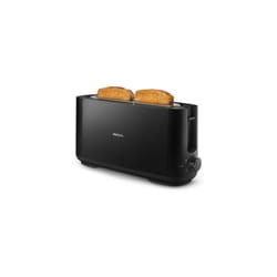 Grille Pain - Toaster Electrique  – PHILIPS - Daily Collection – Design a fente longue - 8 réglages - Ramasse-miettes amovible - Noir