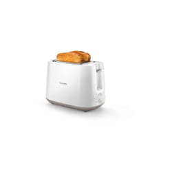 Grille Pain - Toaster Electrique  - PHILIPS - HD2581/00 - 2 fentes extra larges - 8 niveaux de dorage - 830 W - Réchauffe viennoiseries - Blanc