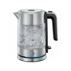 Bouilloire Electrique  en Verre - RUSSELL HOBBS - Compact Home - 0.8 L - 2200 W - Économie d'énergie - Éclairage LED - Ouverture automati